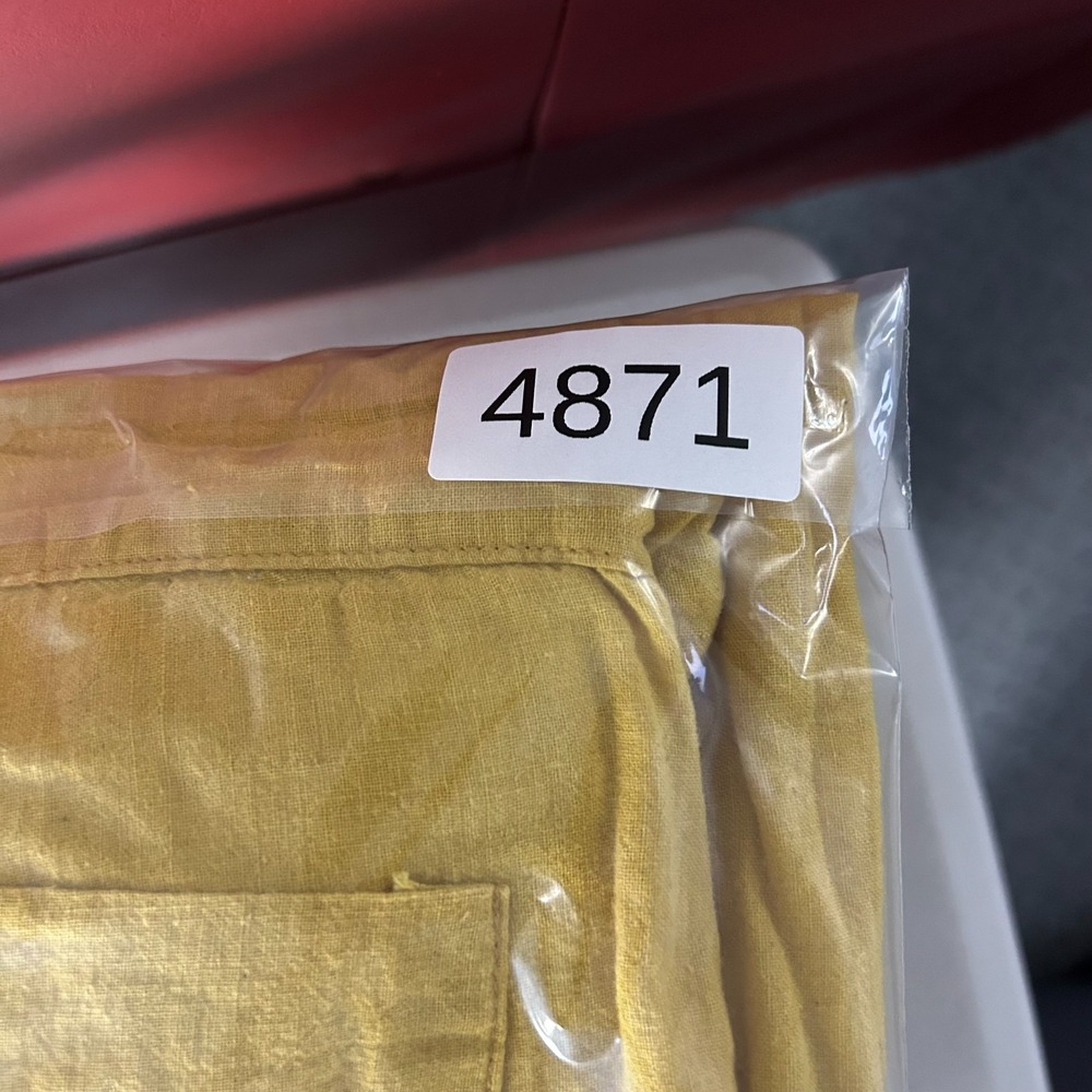 AIREI Mens Yellow Khadi Drawstring Trousers Cotton Wide Leg 100% Cotton XS - Picture 13 of 13